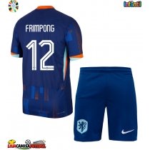Camisa de Futebol Holanda Jeremie Frimpong #12 Equipamento Secundário Infantil Europeu 2024 Manga Curta (+ Calças curtas)